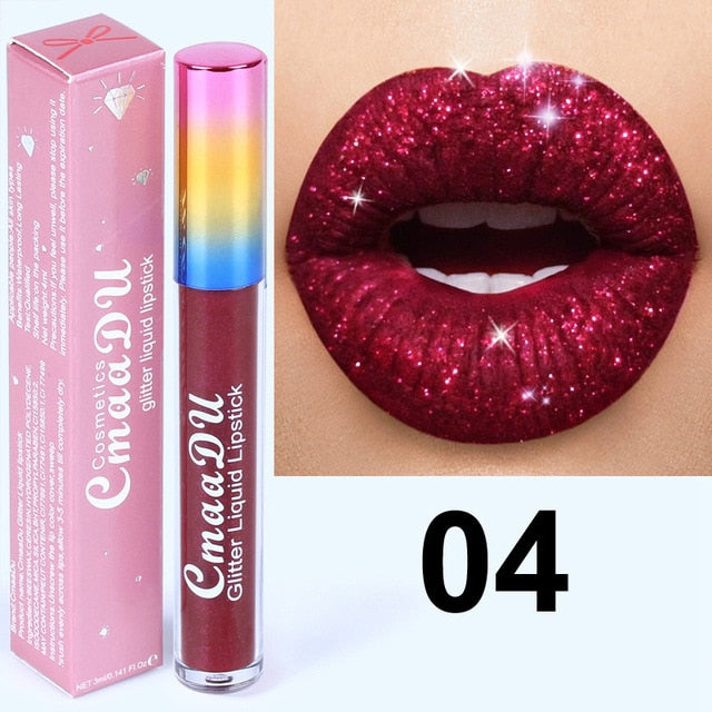 Glitter Lips Make Up Liquid Lipstick Waterproof - The MAYZ