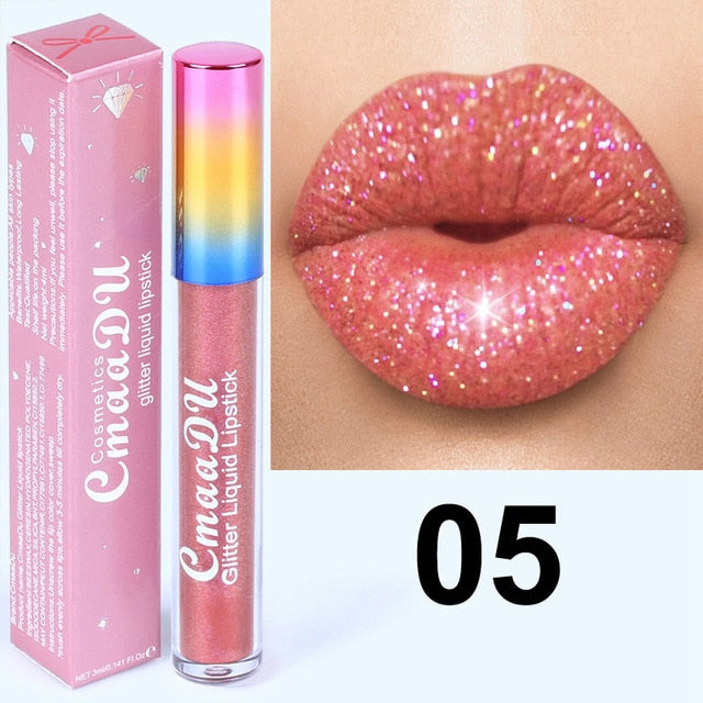 Glitter Lips Make Up Liquid Lipstick Waterproof - The MAYZ
