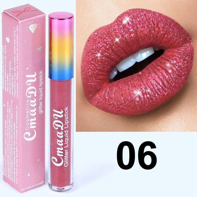 Glitter Lips Make Up Liquid Lipstick Waterproof - The MAYZ