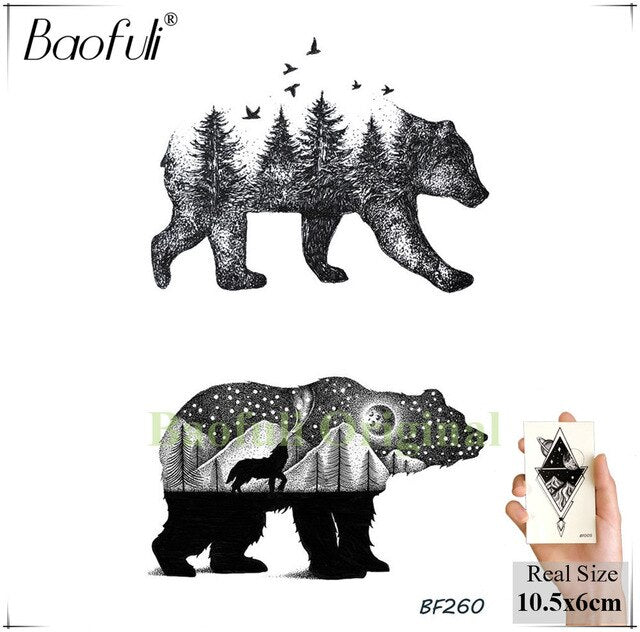 Temporary Tattoo Forest Black Fake - The MAYZ