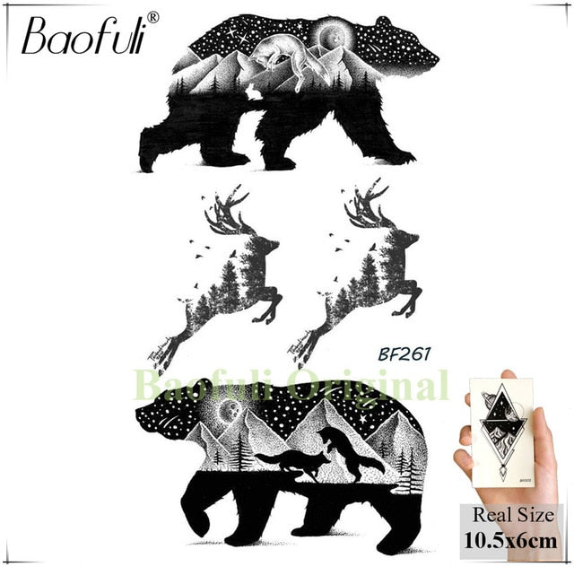 Temporary Tattoo Forest Black Fake - The MAYZ