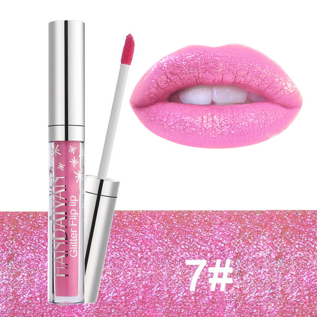 7 Color Glitter Lipstick Long Lasting Waterproof - The MAYZ