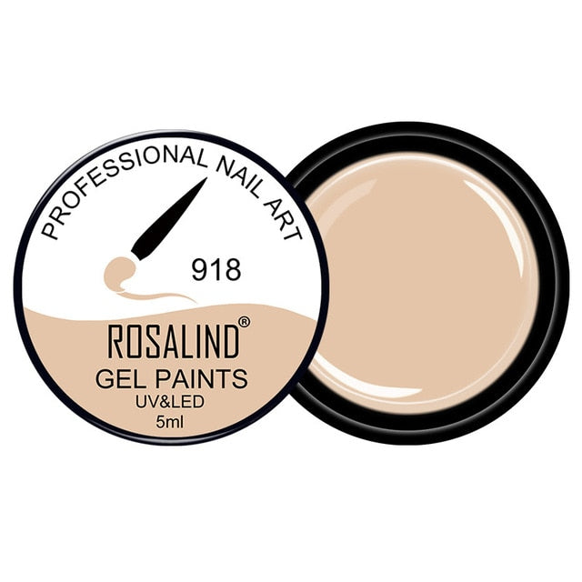 ROSALIND 5ML Painting Gel Varnish 142 Colors Gel Nail Polish Set For Manicure DIY Top Base Coat Hybird Design Of Nail Art Primer - The MAYZ