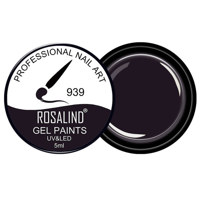 ROSALIND 5ML Painting Gel Varnish 142 Colors Gel Nail Polish Set For Manicure DIY Top Base Coat Hybird Design Of Nail Art Primer - The MAYZ