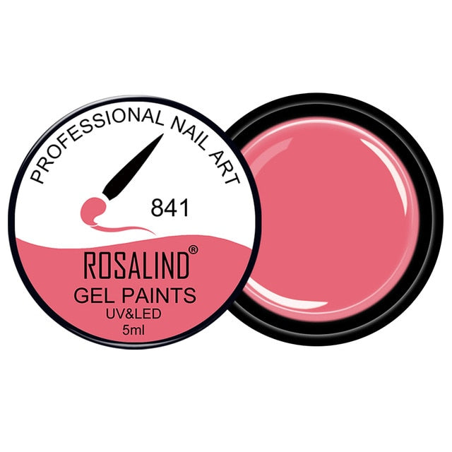 ROSALIND 5ML Painting Gel Varnish 142 Colors Gel Nail Polish Set For Manicure DIY Top Base Coat Hybird Design Of Nail Art Primer - The MAYZ