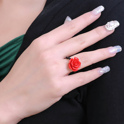Red Rose Flower Rings - The MAYZ